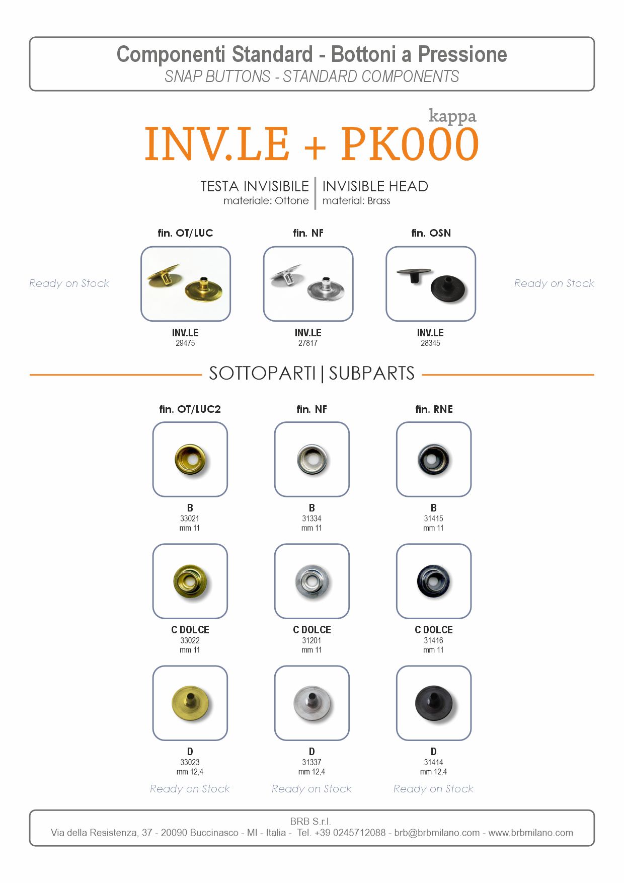 Bottoni Pressione INVISIBILE & PK000